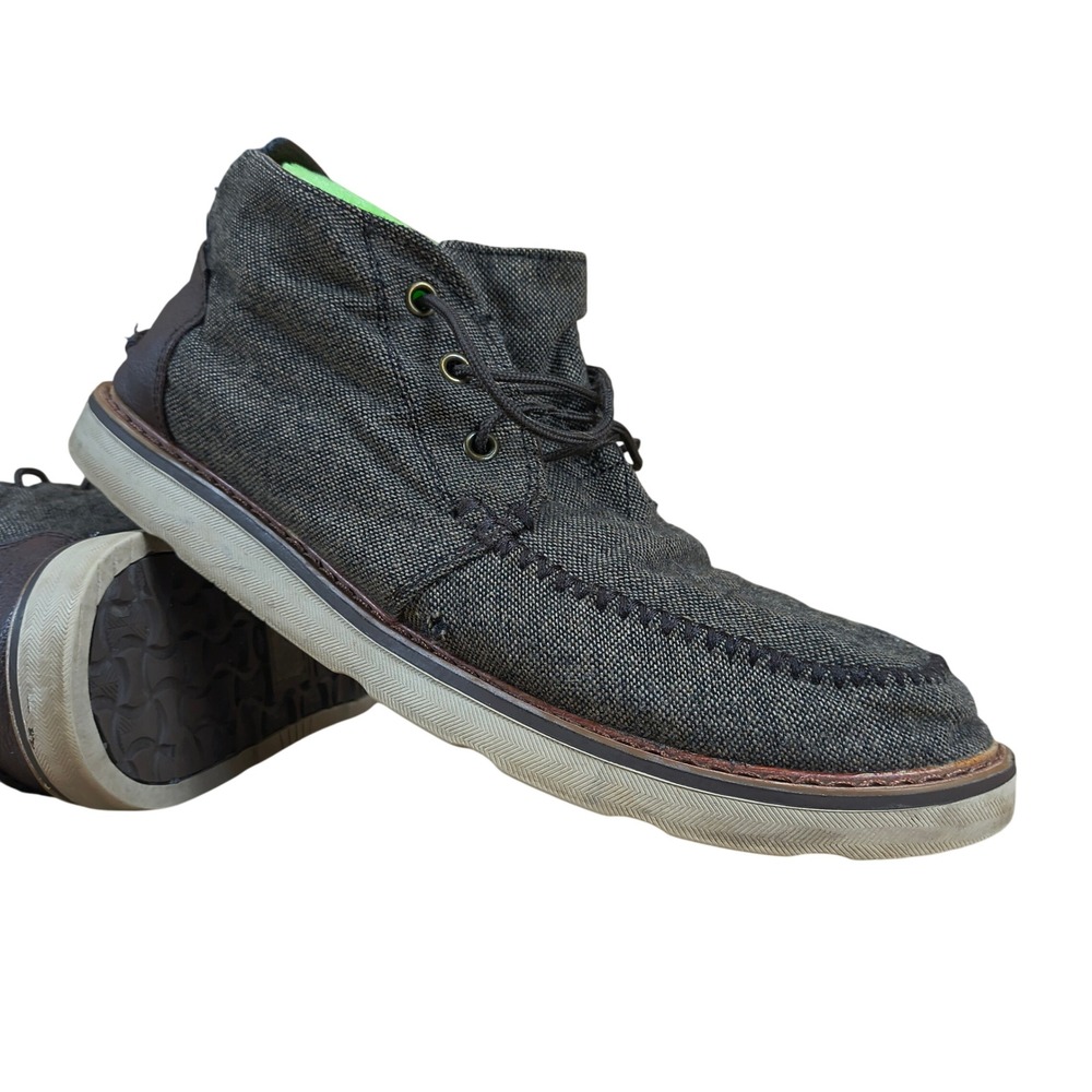 TOMS Paseo Mid Mens 11.5 Charcoal Grey Canvas Chukka Boots 10010816